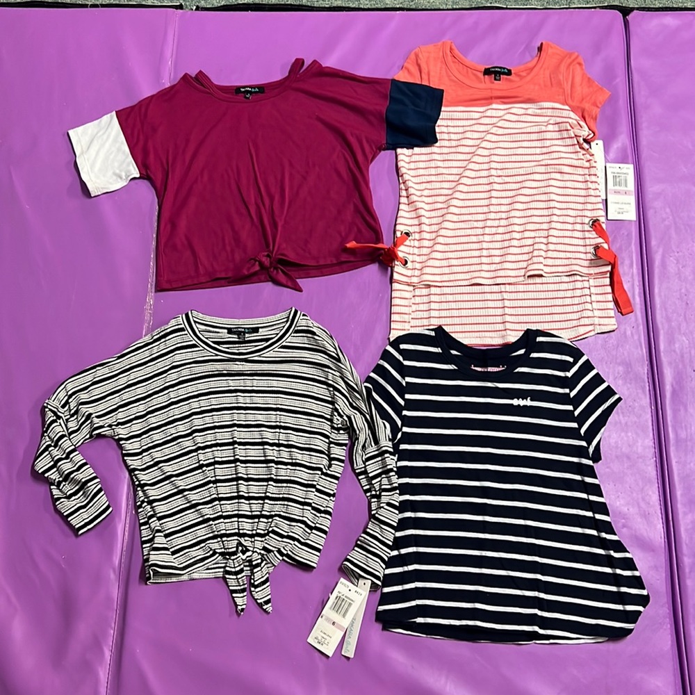 Bundle of 4 girls shirts size 6. Takara girls and Abercrombie kids.